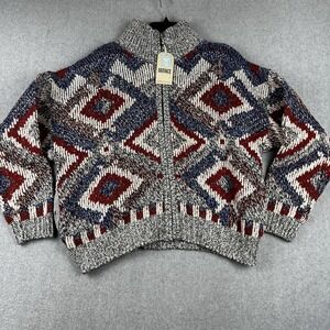 FatFace Sweater Womens US 8 UK 12 Gray Multi Erin Zip Through Wool Blend Pockets